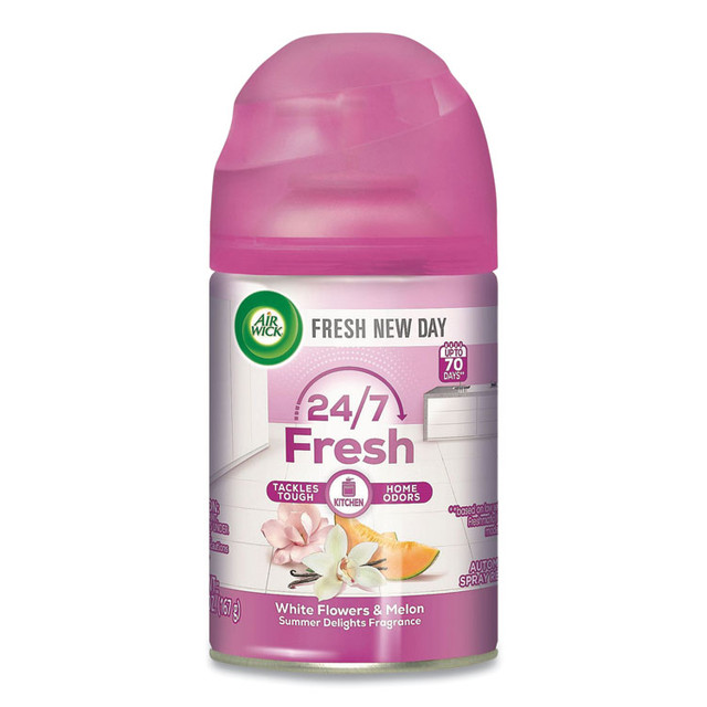 RECKITT BENCKISER Air Wick® 88410KT Freshmatic Life Scents Starter Kit, White Flowers and Melon Summer Delights, 5.89 oz Aerosol Spray