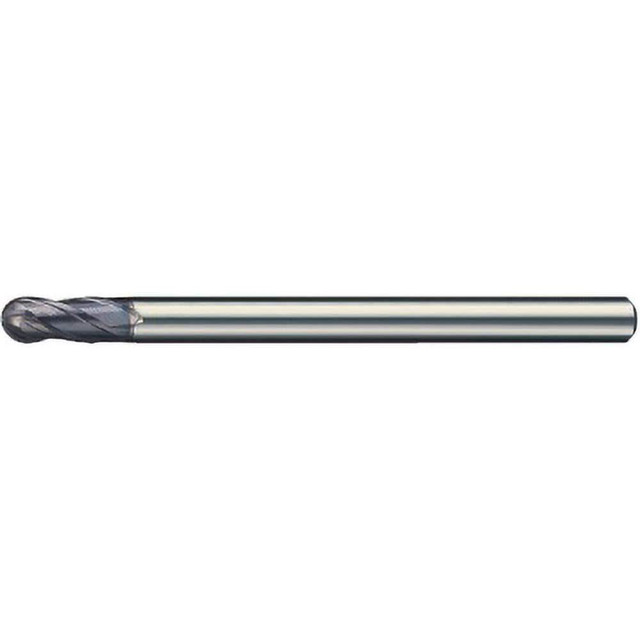 Mitsubishi 510490 Ball End Mills; Mill Diameter (Decimal Inch): 0.1969 ; Mill Diameter (mm): 5.00 ; Number Of Flutes: 4 ; End Mill Material: Carbide ; Length of Cut (mm): 12.0000 ; Coating/Finish: AlTiSiN