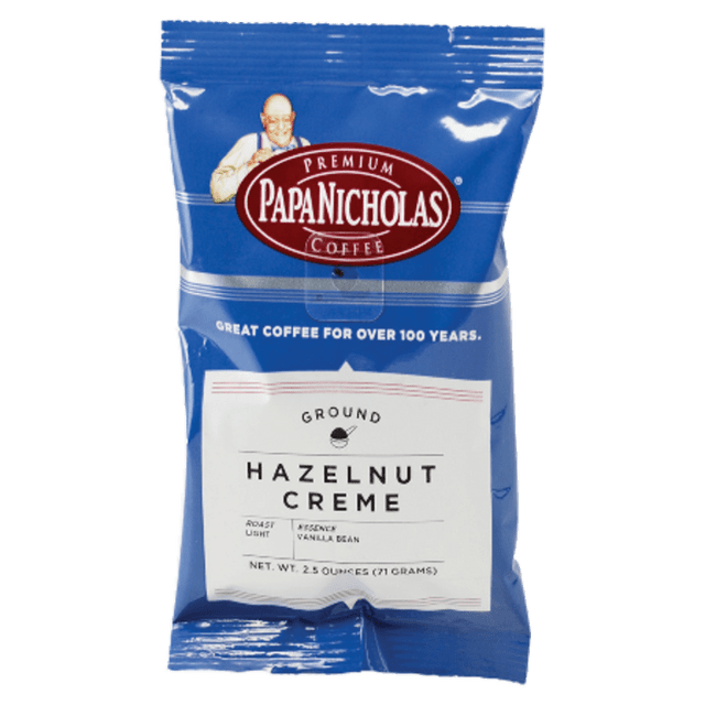 PAPANICHOLAS COFFEE CO PCO25187 PapaNicholas Coffee Single-Serve Coffee Packets, Hazelnut Creme, Carton Of 18 PAPANICHOLAS COFFEE CO PCO25187 PapaNicholas Coffee Single-Serve Coffee Packets, Hazelnut Creme, Carton Of 18