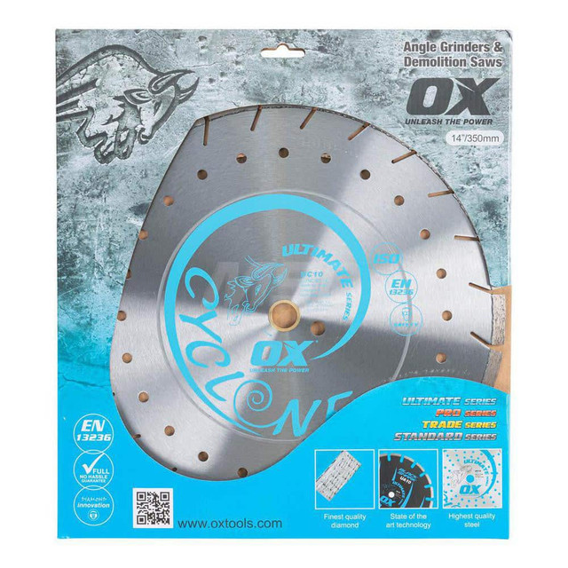 Ox Tools OX-UC10-14 Wet & Dry Cut Saw Blade: 14" Dia, 1" Arbor Hole