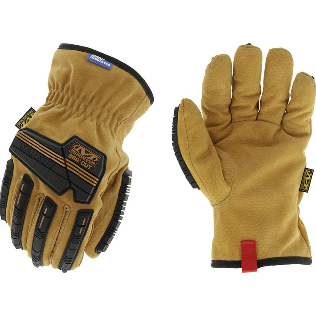 Mechanix Wear CWKLDMP-X75-008 Cut & Puncture Resistant Gloves; Glove Type: Cut-Resistant; General Purpose; Impact-Resistant ; Primary Material: Leather ; Women's Size: Medium ; Men's Size: Small ; Color: Tan; Black ; Lining Material: Thermal; Polyest