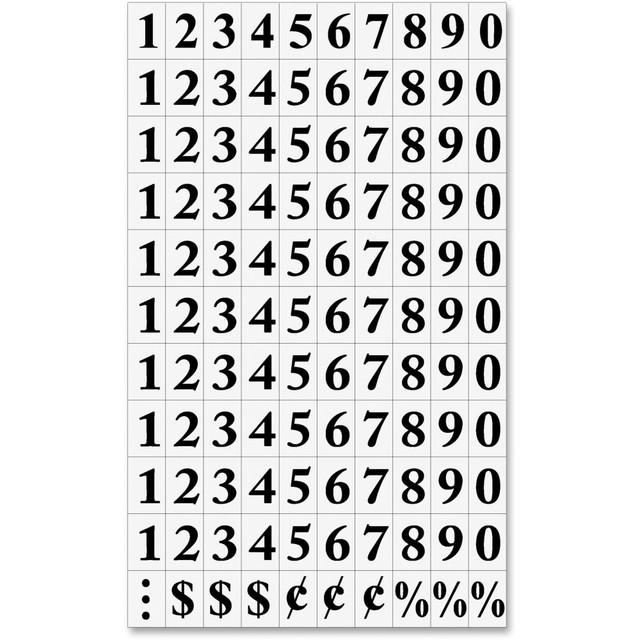 BI-SILQUE VISUAL COMM.PROD. KT2020 MasterVision Magnetic Numbers, 3/4in x 1/2in, Black, Pack Of 120