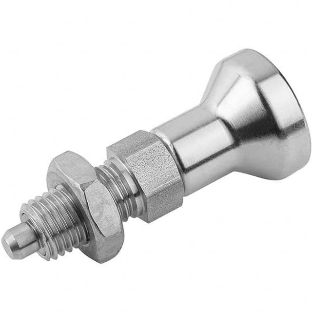 KIPP K0632.002004 M8x1, 13mm Thread Length, 4mm Plunger Diam, Hardened Locking Pin Knob Handle Indexing Plunger