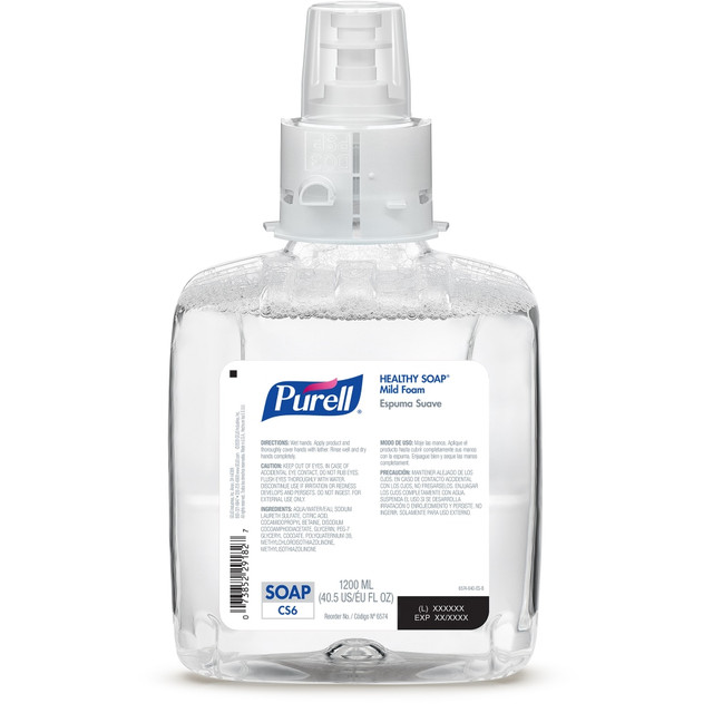 GOJO INDUSTRIES INC Purell 6574-02  CS6 Healthy Soap Mild Foam Refill, 40.5 Oz