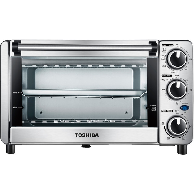 MIDEA USA, INC. Toshiba MG12GQNCHSS  4-Slice Toaster Oven, Stainless Steel