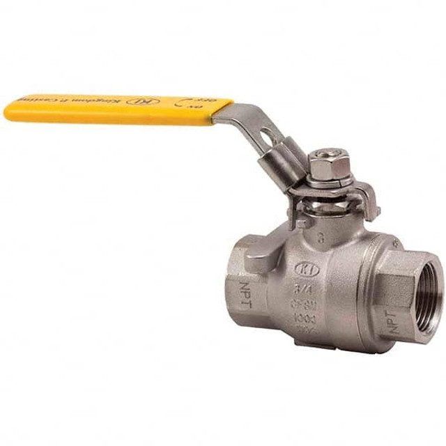 Merit Brass KV210FP-04 2-Way Manual Ball Valve: 1/4" Pipe, Full Port