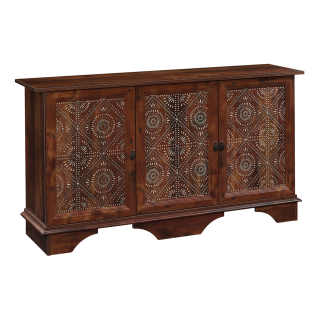 SAUDER WOODWORKING CO. 424150 Sauder Viabella 60inW Storage Cabinet, Curado Cherry/Graphic Tile SAUDER WOODWORKING CO. 424150 Sauder Viabella 60inW Storage Cabinet, Curado Cherry/Graphic Tile