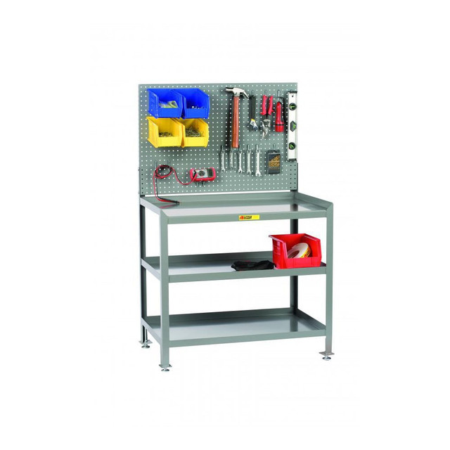 Little Giant. 3SW-2448-LL-PB Stationary Workbench with Pegboard: 24" Wide, 48" Deep, 45" High, 2,000 lb Capacity