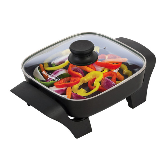 BRENTWOOD APPLIANCES, INC. SK-46 Brentwood Non-Stick Electric Skillet With Lid, 8in, Black BRENTWOOD APPLIANCES, INC. SK-46 Brentwood Non-Stick Electric Skillet With Lid, 8in, Black