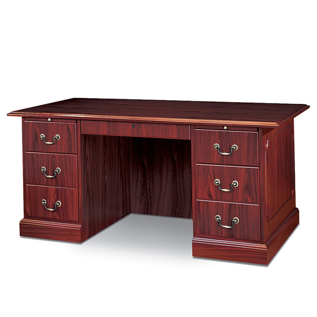 HNI CORPORATION 94251NN HON 94000 60inW Double-Pedestal Computer Desk, Mahogany