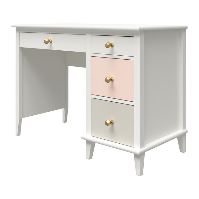 AMERIWOOD INDUSTRIES, INC. 6946334COM Ameriwood Home Monarch Hill Poppy 42inW Kids Computer Desk, White/Peach