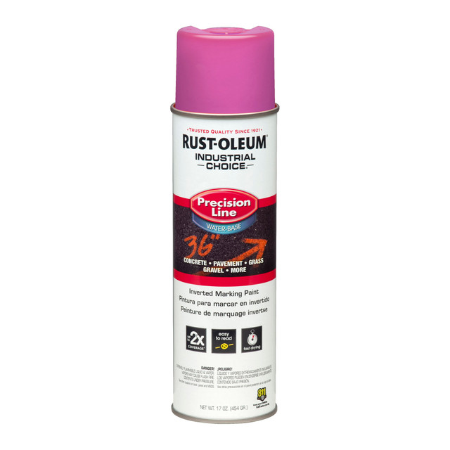 RUST-OLEUM CORPORATION 1868838 Rust-Oleum Industrial Choice M1800 System Water-Based Precision Line Inverted Marking Paint, 17 Oz, Safety Purple, Pack Of 12 Cans