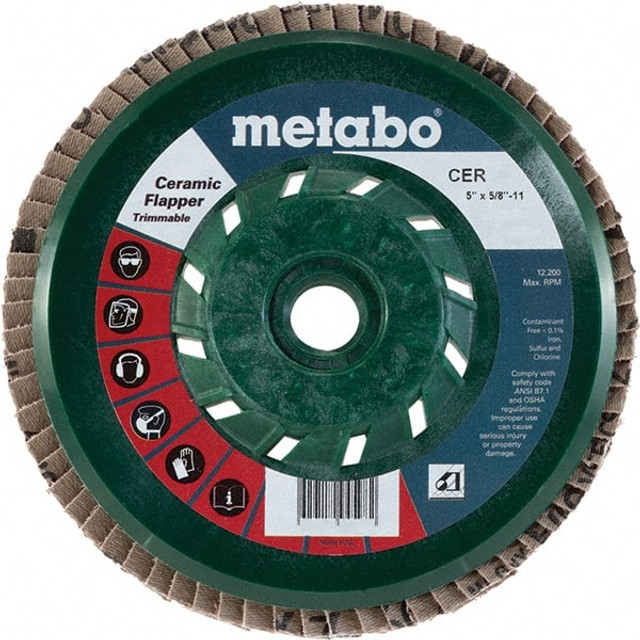 Metabo 629460000 Flap Disc: 5/8-11 Hole, 80 Grit, Ceramic, Type 29