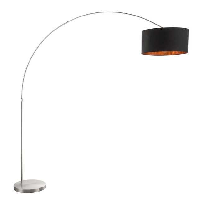 LUMISOURCE, LLC LS-SALFL BKCU Lumisource Salon Contemporary Floor Lamp, Satin Nickel/Black/Copper