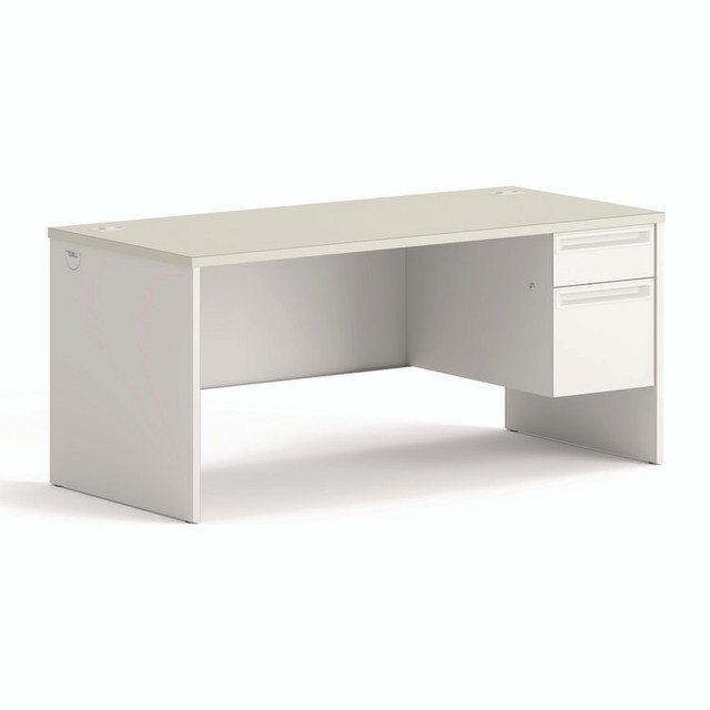 HON COMPANY 38291RB9Q 38000 Series Right Pedestal Desk, 66" x 30" x 30", Light Gray/Silver