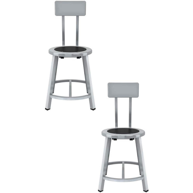 National Public Seating TTSG18B-S10 Stationary Stools; Seat Depth: 14in ; Seat Width: 14in ; Product Type: Stool with Back ; Base Type: 4-Leg Base with Curved Footring ; Minimum Seat Height: 18in ; Maximum Seat Height: 18in