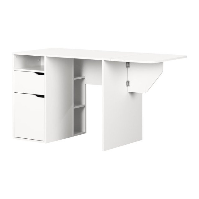 SOUTH SHORE IND LTD 12439 South Shore Crea 57inW Expandable Craft Table, Pure White