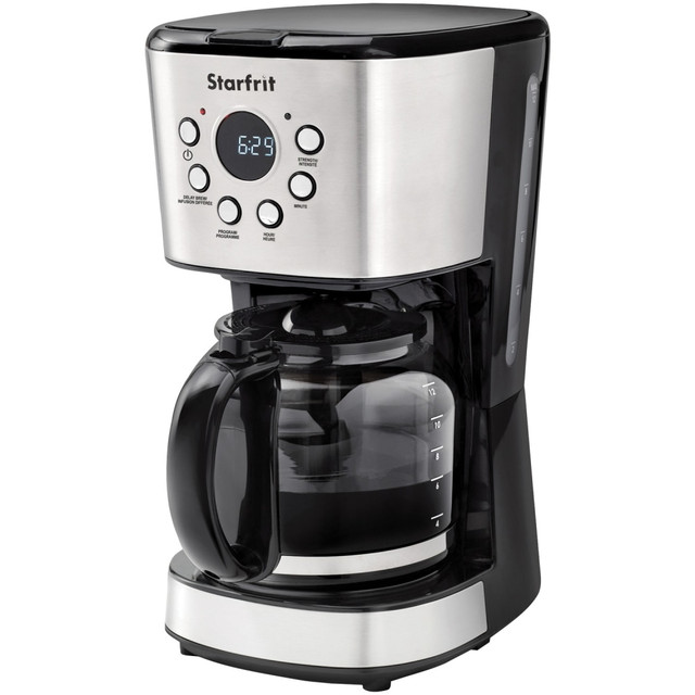 STARFRIT USA INC 024001-002-0000 Starfrit 12-Cup Programmable 900-Watt Drip Coffee Maker Machine, Stainless Steel & Black