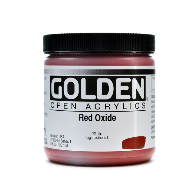 GOLDEN ARTIST COLORS, INC. 7360-5 Golden OPEN Acrylic Paint, 8 Oz Jar, Red Oxide