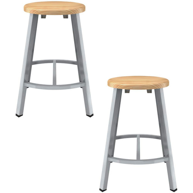 National Public Seating TTSG24-BB Stationary Stools; Seat Depth: 14in ; Seat Width: 14in ; Product Type: Fixed Height Stool ; Base Type: 4-Leg Base with Curved Footring ; Minimum Seat Height: 24in ; Maximum Seat Height: 24in