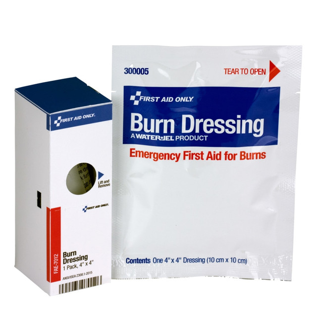 FIRST AID ONLY, INC. FAE7012 First Aid Only SmartCompliance Burn Dressing Refill, 4in x 4in, White FIRST AID ONLY, INC. FAE7012 First Aid Only SmartCompliance Burn Dressing Refill, 4in x 4in, White