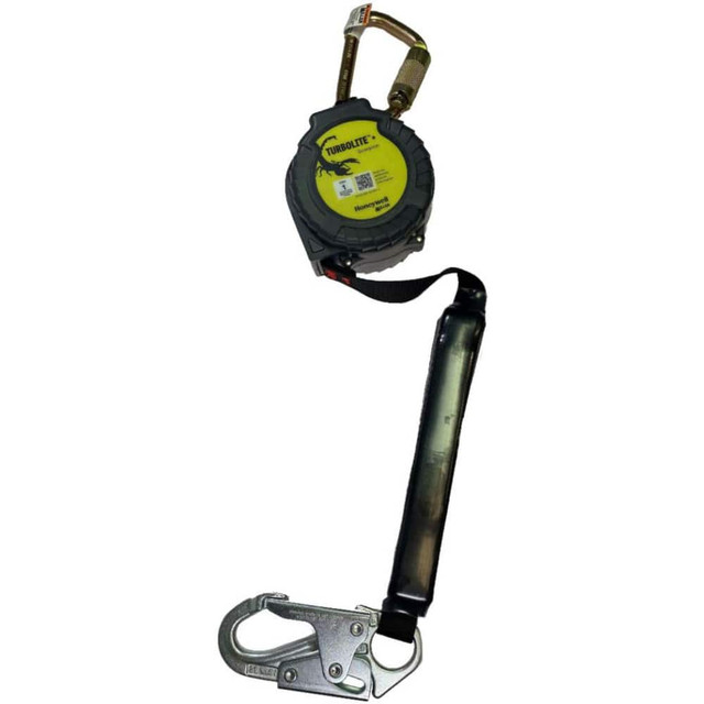 Miller MTL-OHS1-71/9FT Self-Retracting Lanyards, Lifelines & Fall Limiters; Type: Fall Limiter ; Length (Feet): 9.000 ; Housing Material: Nylon ; Load Capacity: 420 ; Lanyard and Connector: Locking Rebar Hook ; Construction Type: Webbing
