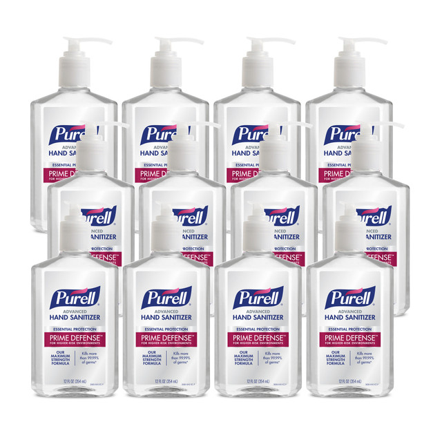 GOJO INDUSTRIES INC 3699-12 PURELL PRIME DEFENSE Advanced Hand Sanitizer, 12 fl oz Pump Bottle, Case of 12 Bottles GOJO INDUSTRIES INC 3699-12 PURELL PRIME DEFENSE Advanced Hand Sanitizer, 12 fl oz Pump Bottle, Case of 12 Bottles