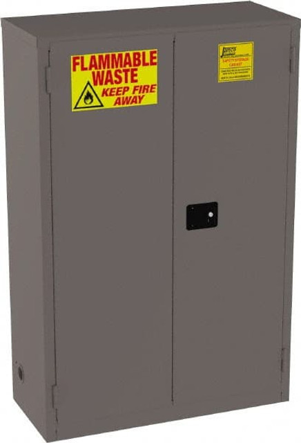 Jamco RC45-YP Flammable & Hazardous Storage Cabinets: 45 gal Drum, 2 Door, 2 Shelf, Manual Closing, Yellow