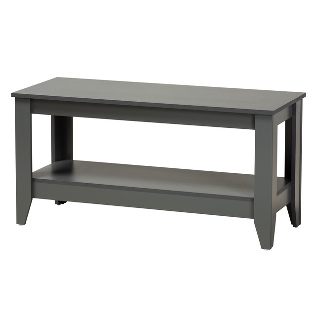 WHOLESALE INTERIORS, INC. 2721-10989 Baxton Studio Modern And Contemporary Coffee Table With Shelf, 19-3/4inH x 39-3/4inW x 15-3/4inD, Gray WHOLESALE INTERIORS, INC. 2721-10989 Baxton Studio Modern And Contemporary Coffee Table With Shelf, 19-3/4inH x 39-3/4inW x 15-3/4inD, Gray