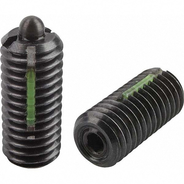 KIPP K0327.A2 Threaded Spring Plunger: 1/4-20, 0.7874" Thread Length, 0.1063" Dia, 0.0984" Projection