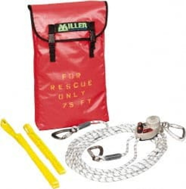 Miller SE/75FT Size 75 Ft, 551 Lb. Capacity, Aluminum, Stainless Steel, Ziacote Steel Rescue Fall Protection Kit