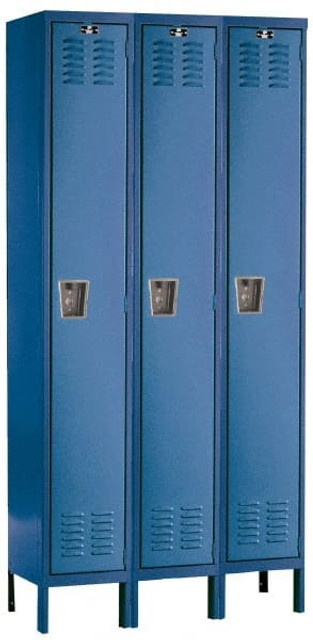 Hallowell U3228-1A-MB 3-Wide Locker: 12" Wide, 11" Deep, 78" High, Padlock