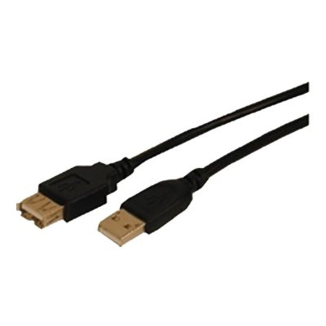 VCOM INTERNATIONAL MULTI MEDIA Comprehensive USB2-AA-MF-25ST  USB 2.0 A Male to A Female Cable 25ft - 25 ft USB Data Transfer Cable - First End: 1 x Type A Male USB - Second End: 1 x Type A Female USB - 480 Mbit/s - 28 AWG - Black