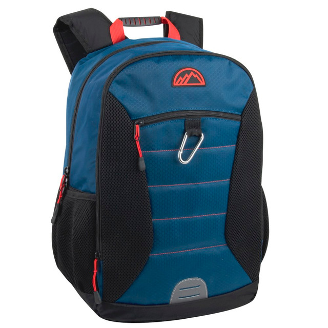 A.D. SUTTON & SONS/PACESETTER Mountain Edge 2046Q24  Backpacks With 17in Laptop Pockets, Black/Blue, Set Of 24 Backpacks