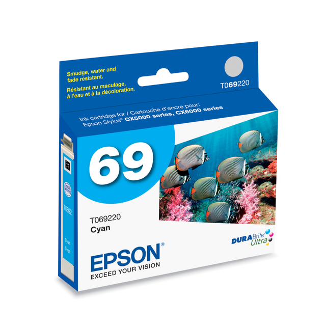 EPSON AMERICA INC. T069220-S Epson 69 DuraBrite Ultra Cyan Ink Cartridge, T069220-S