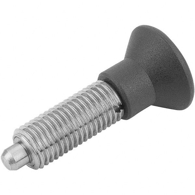 KIPP K0343.11206 M12x1.5, 28mm Thread Length, 6mm Plunger Diam, Locking Pin Knob Handle Indexing Plunger