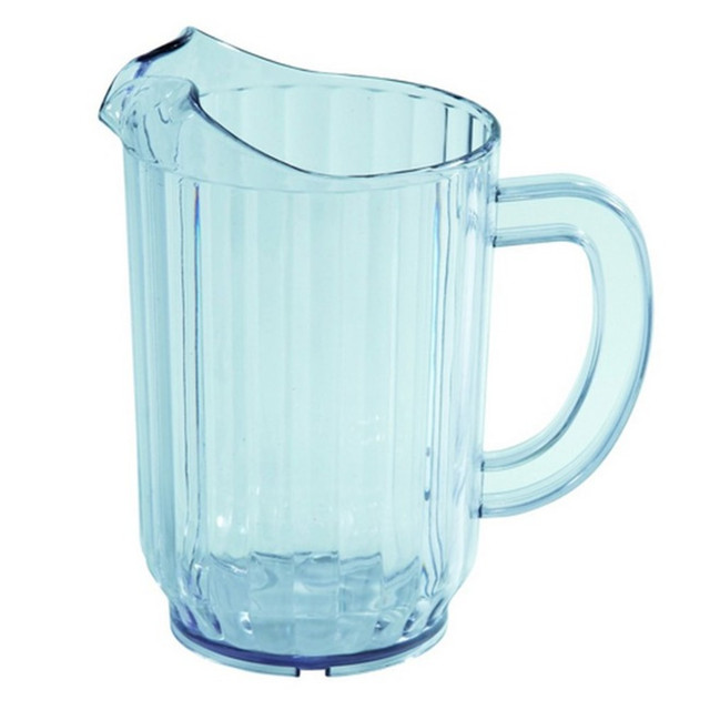 WINCO WPS-32  Plastic Pitchers, 32 Oz, Blue Tint, Pack Of 4 Pitchers