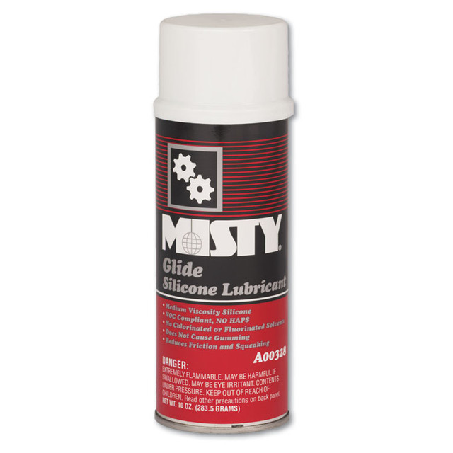 ZEP INC. Misty® 1033570 Glide Silicone Lubricant, Unscented, 10 oz Aerosol Can, 12/Carton