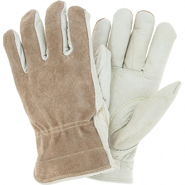 MCR Safety 1700K Cut-Resistant Gloves: Size L, ANSI Cut 3, Leather