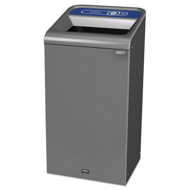 RUBBERMAID COMMERCIAL PROD. 1961623 Configure Indoor Recycling Waste Receptacle, Paper Recycling, 23 gal, Metal, Gray