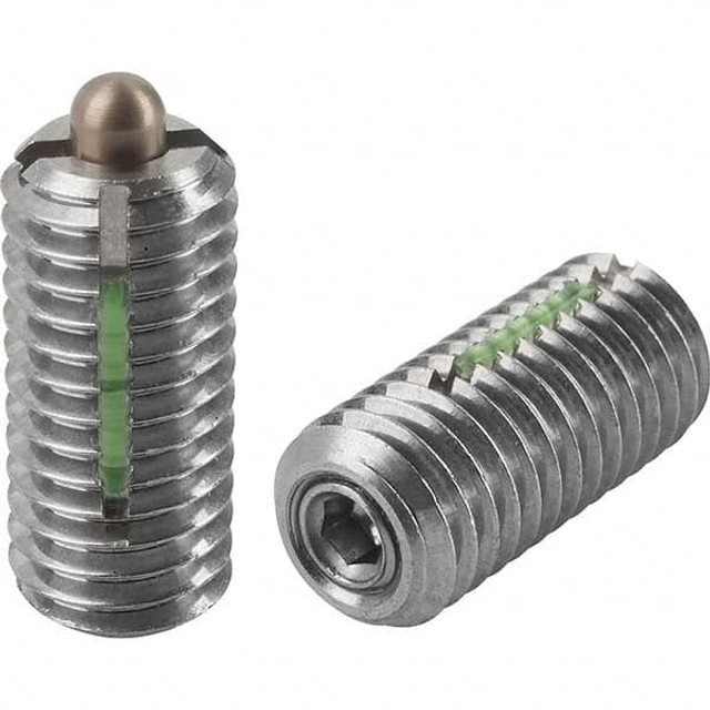 KIPP K0329.A5 Threaded Spring Plunger: 1/2-13, 1.1024" Thread Length, 0.2362" Dia, 0.1575" Projection