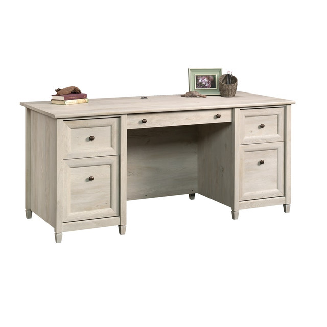 SAUDER WOODWORKING CO. 418795 Sauder Edge Water 66inW Executive Computer Desk, Chalked Chestnut