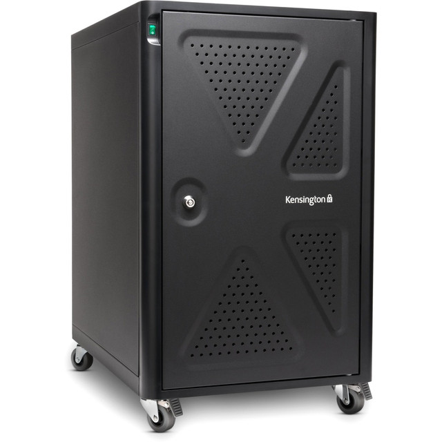 KENSINGTON K64415NA  AC12 12-Bay Security Charging Cabinet - x 16.5in Width x 23.2in Depth x 28.1in Height - Black - For 12 Devices - 1