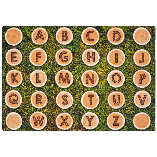 CARPETS FOR KIDS ETC. INC. 60618 Carpets for Kids Pixel Perfect Collection Alphabet Tree Rounds Seating Rug, 8'x 12', Brown