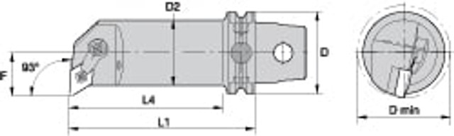 Kennametal 2265362 Modular Boring Head: Left Hand, Size KM63