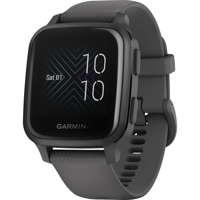 GARMIN INTERNATIONAL, INC. 010-02427-00 Garmin Venu Sq Smart Watch - Slate - Shadow Gray Case - Anodized Aluminum, Glass Bezel, Lens - Fiber Reinforced Polymer Case - Silicone Band - Water Resistant Water Resistant