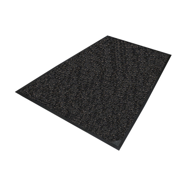 M+A MATTING 12014835150  MicroLuxx Floor Mat, 59in x 35in, Smooth, Brown/Black