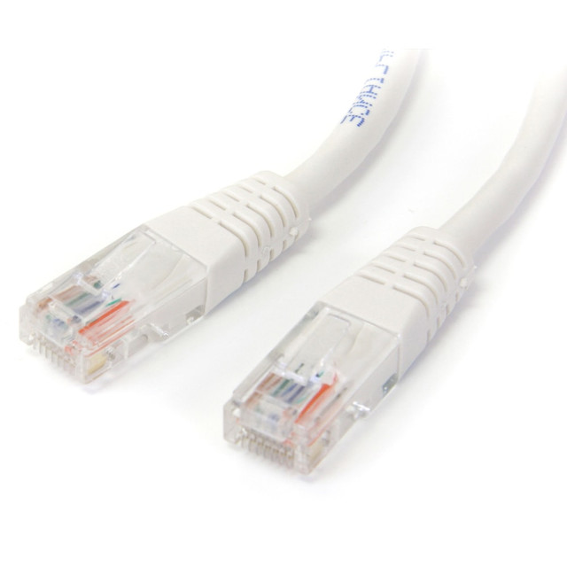 STARTECH.COM M45PATCH1WH  1 ft White Molded Cat5e UTP Patch Cable  - 1ft Cat5e Patch Cable - 1ft Cat 5e Patch Cable - 1ft Cat5e Patch Cord - 1ft Molded Patch Cable - 1ft RJ45 Patch Cable