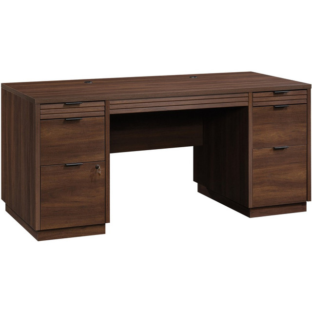 SAUDER WOODWORKING CO. 426484 Sauder Englewood 66inW Executive Computer Desk, Spiced Mahogany