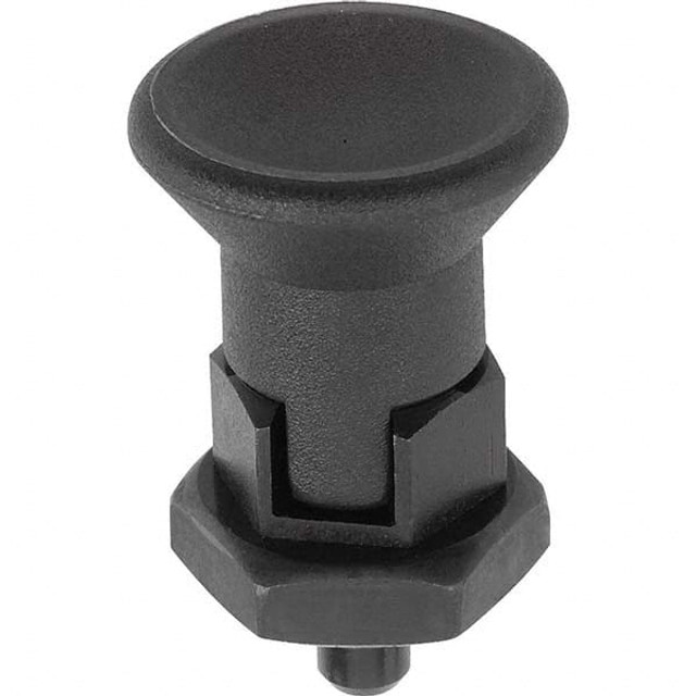 KIPP K0631.8105AL 3/8-24, 8mm Thread Length, 5mm Plunger Diam, Hardened Locking Pin Knob Handle Indexing Plunger